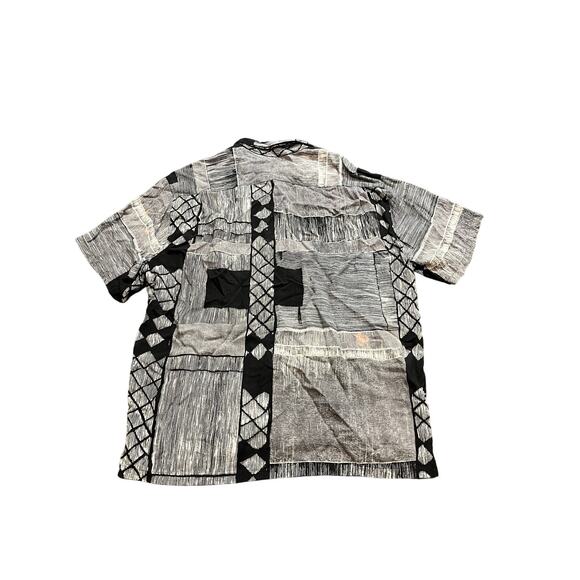 Vintage Jams World Rayon Shirt Geometric Black White Retro Surf‎ Mens Size Med - Picture 8 of 13